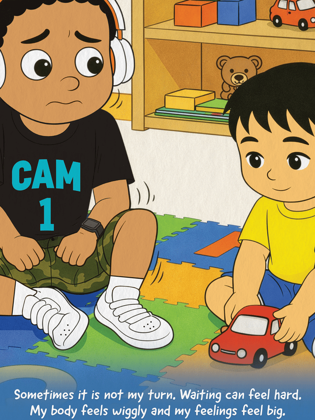 Taking Turns page preview showing waiting and watching