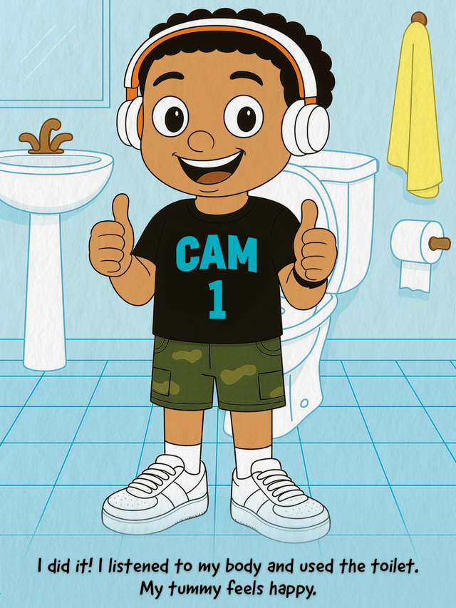 Toilet Time page preview showing feeling proud after the routine