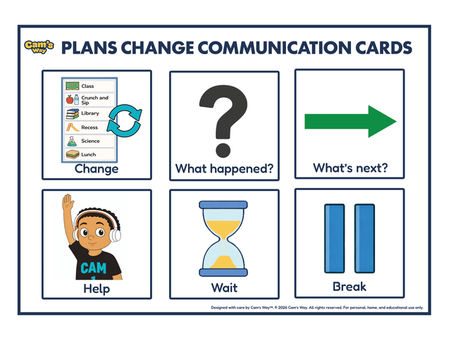 When Plans Change Communication Cards printable preview