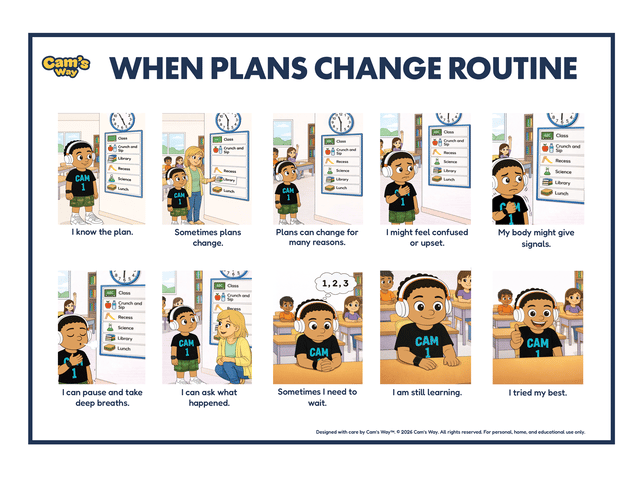 When Plans Change Routine Visual printable preview