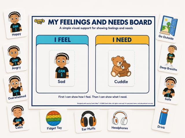 My Feelings And Needs Board printable feelings and needs visual support preview 1